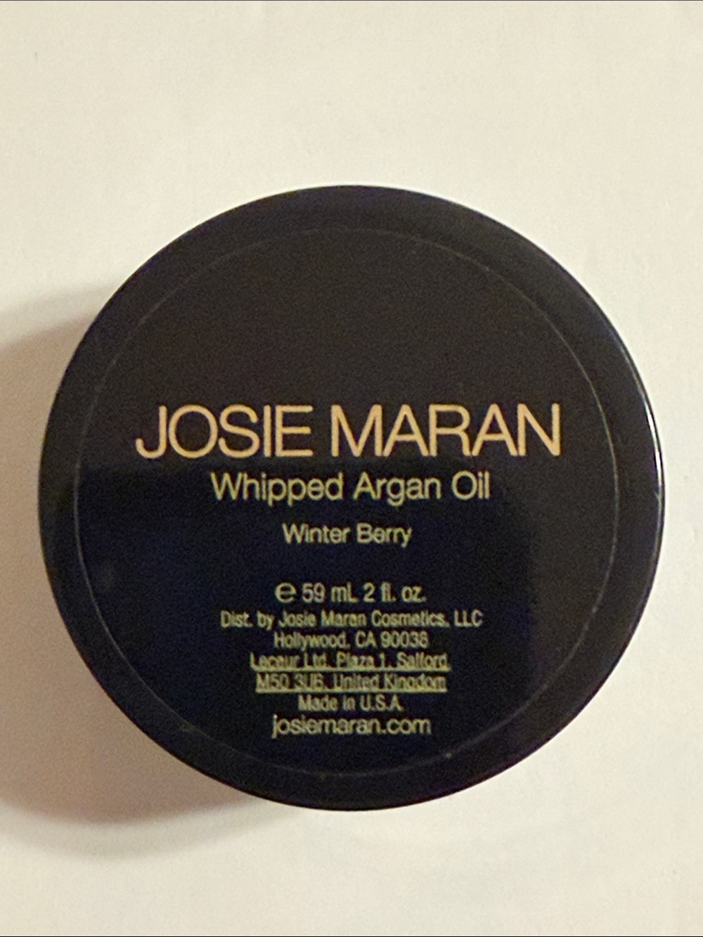 JOSIE MARAN Winter Berry Whipped Argan Oil Skin Firming Cream Butter 2oz/59ml